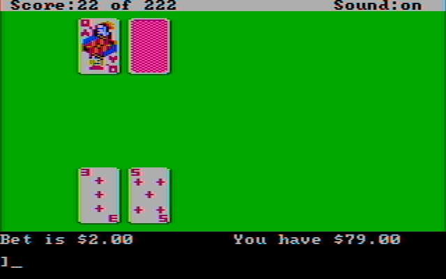 Leisure Suit Larry in the Land of the Lounge Lizards IBM PC/Compatibles Screenshot: Starting a game of blackjack...