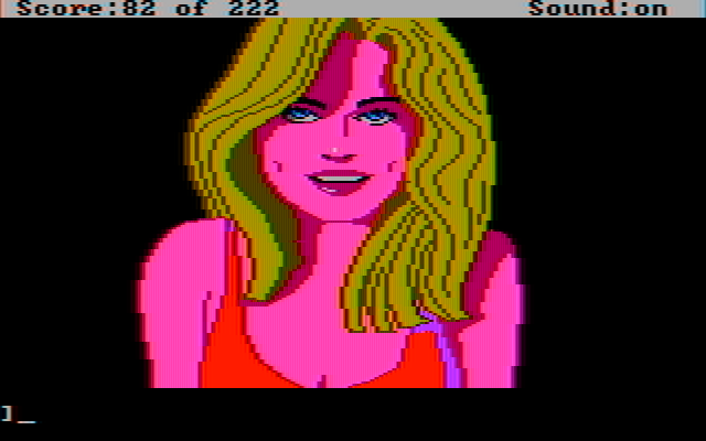 Leisure Suit Larry in the Land of the Lounge Lizards IBM PC/Compatibles Screenshot: Talking with Fawn at the disco.