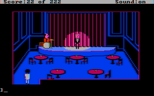 Leisure Suit Larry in the Land of the Lounge Lizards IBM PC/Compatibles Screenshot: The worst comedian ever...