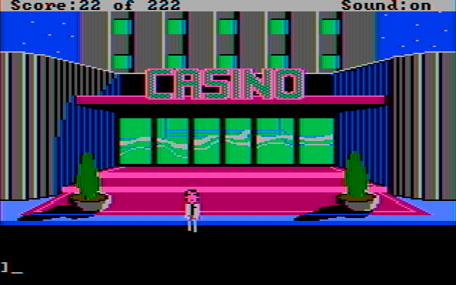 Leisure Suit Larry in the Land of the Lounge Lizards IBM PC/Compatibles Screenshot: Outside the casino...