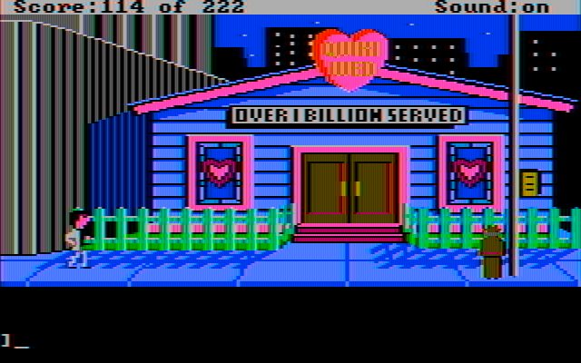 Leisure Suit Larry in the Land of the Lounge Lizards IBM PC/Compatibles Screenshot: Arrived at the Quiki-Wed...
