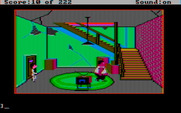 Leisure Suit Larry in the Land of the Lounge Lizards for IBM PC/Compatibles - Hmm, how can I get past this pimp who's guarding the stairs?