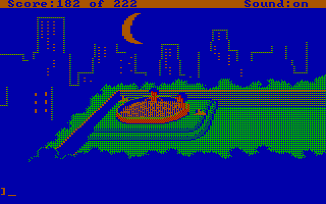 Leisure Suit Larry in the Land of the Lounge Lizards IBM PC/Compatibles Screenshot: Joining a mysterious woman in a hot tub...