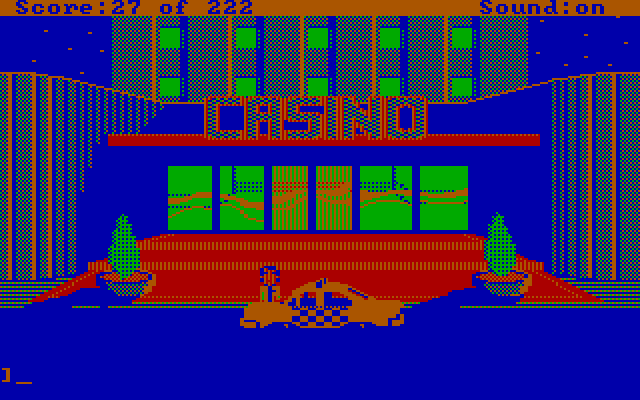Leisure Suit Larry in the Land of the Lounge Lizards IBM PC/Compatibles Screenshot: Outside the casino...