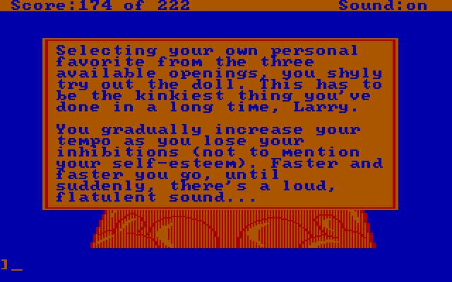 Leisure Suit Larry in the Land of the Lounge Lizards IBM PC/Compatibles Screenshot: Here we go!...