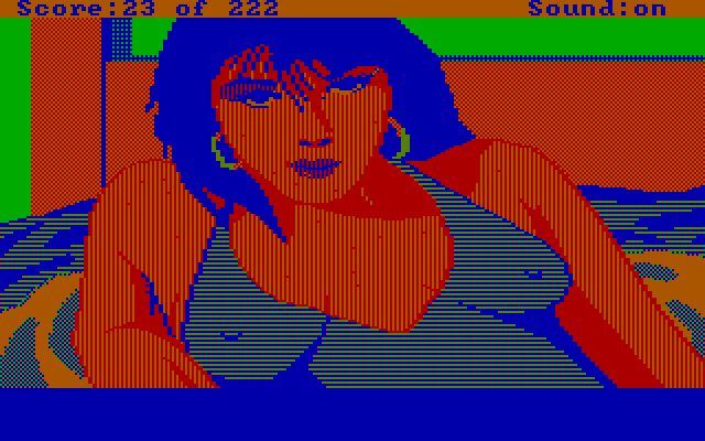 Leisure Suit Larry in the Land of the Lounge Lizards IBM PC/Compatibles Screenshot: Closeup view...