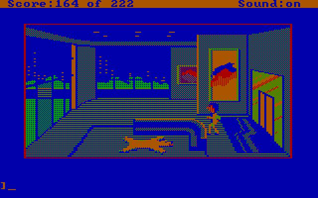 Leisure Suit Larry in the Land of the Lounge Lizards IBM PC/Compatibles Screenshot: Entrance to the penthouse...