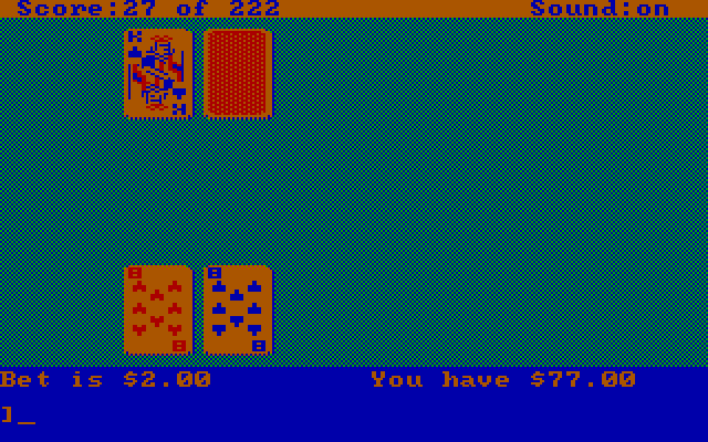 Leisure Suit Larry in the Land of the Lounge Lizards IBM PC/Compatibles Screenshot: You can also play blackjack...