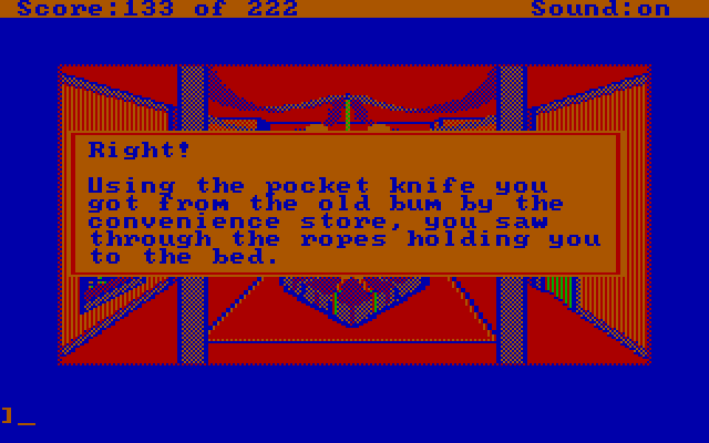 Leisure Suit Larry in the Land of the Lounge Lizards IBM PC/Compatibles Screenshot: This didn't go well...