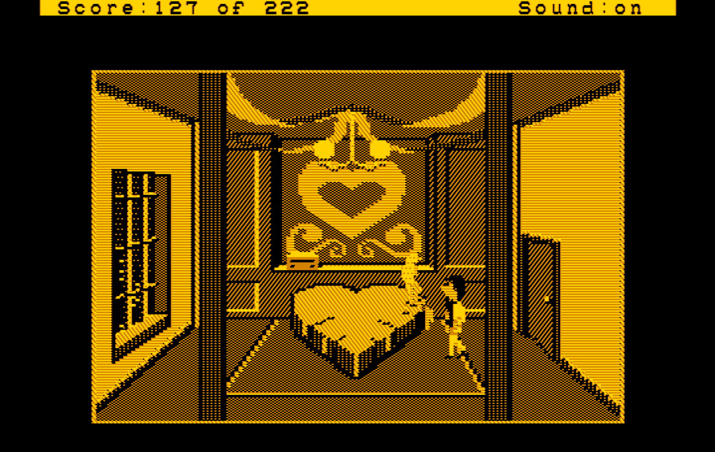 Leisure Suit Larry in the Land of the Lounge Lizards IBM PC/Compatibles Screenshot: Fawn awaits...