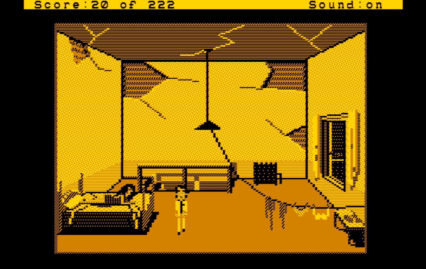 Leisure Suit Larry in the Land of the Lounge Lizards IBM PC/Compatibles Screenshot: Top floor of Lefty's Bar.