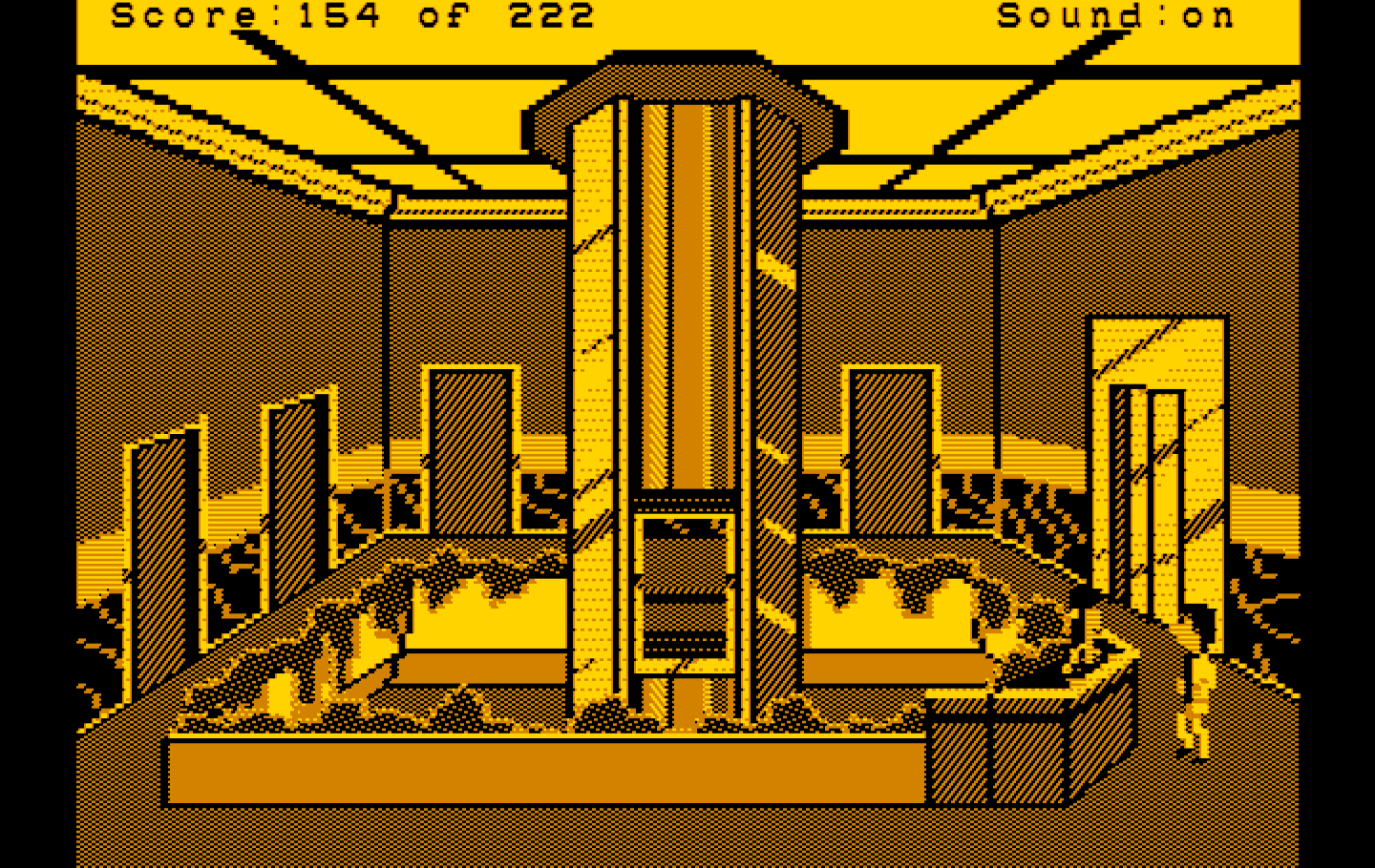 Leisure Suit Larry in the Land of the Lounge Lizards IBM PC/Compatibles Screenshot: Top floor of the hotel.
