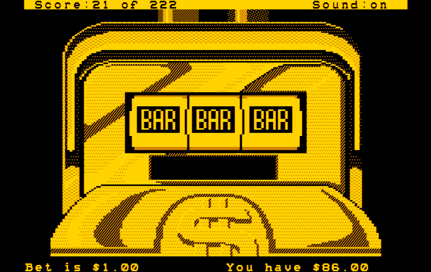 Leisure Suit Larry in the Land of the Lounge Lizards IBM PC/Compatibles Screenshot: Time for some gambling...