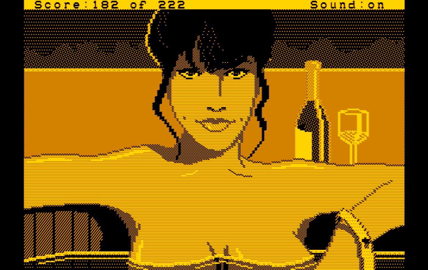 Leisure Suit Larry in the Land of the Lounge Lizards IBM PC/Compatibles Screenshot: You can turn off the bubbles.