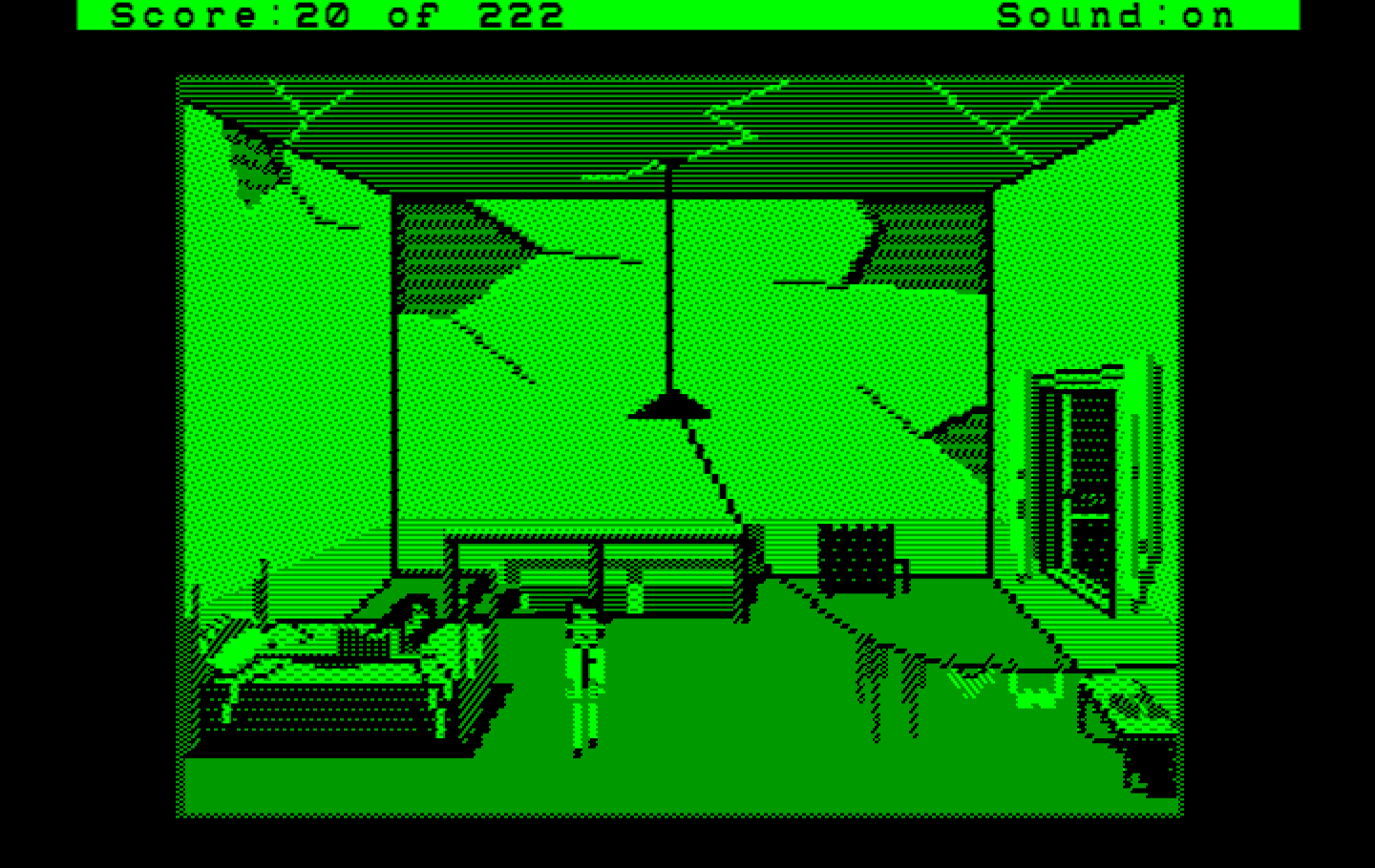 Leisure Suit Larry in the Land of the Lounge Lizards IBM PC/Compatibles Screenshot: Top floor of Lefty's Bar.