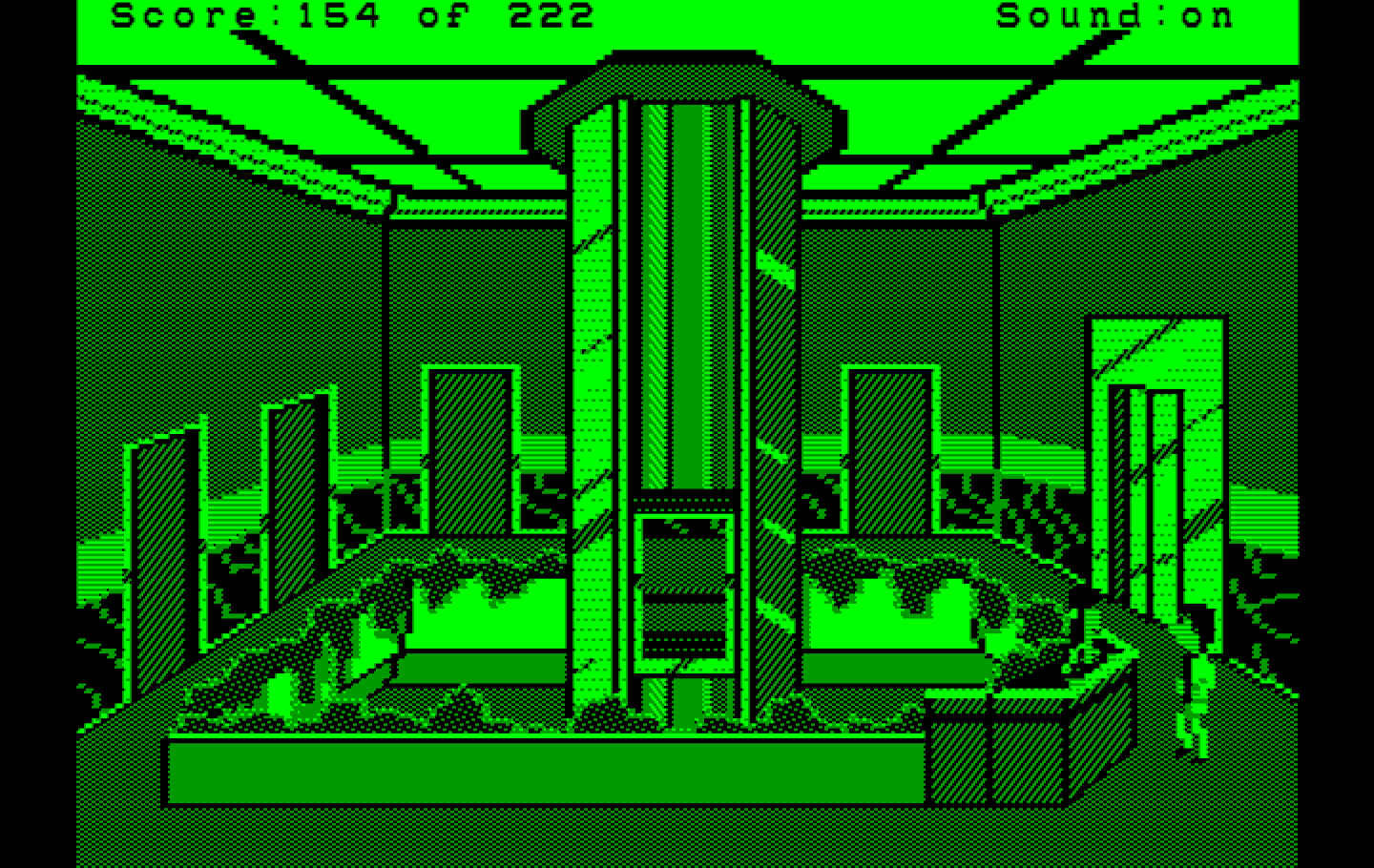 Leisure Suit Larry in the Land of the Lounge Lizards IBM PC/Compatibles Screenshot: Top floor of the hotel.