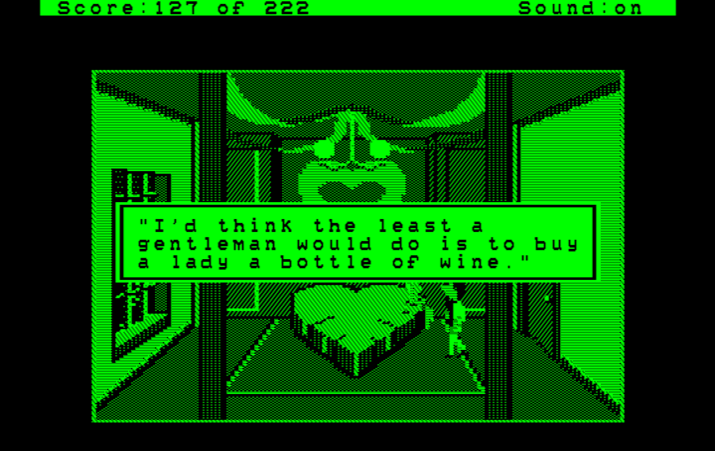 Leisure Suit Larry in the Land of the Lounge Lizards IBM PC/Compatibles Screenshot: Oh, now I need to find some wine!