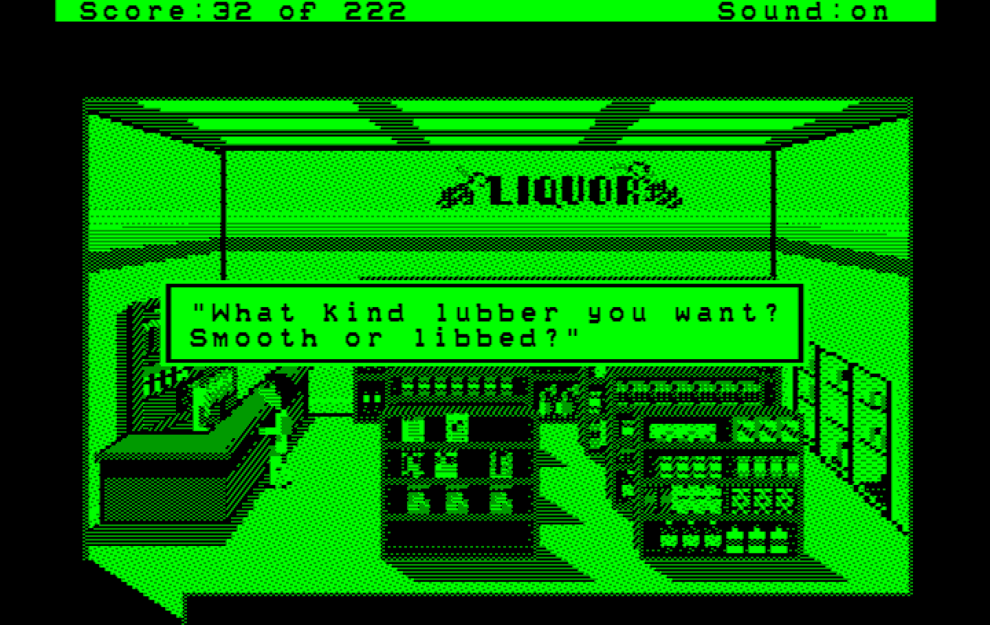 Leisure Suit Larry in the Land of the Lounge Lizards IBM PC/Compatibles Screenshot: Inside the Quiki-Mart.