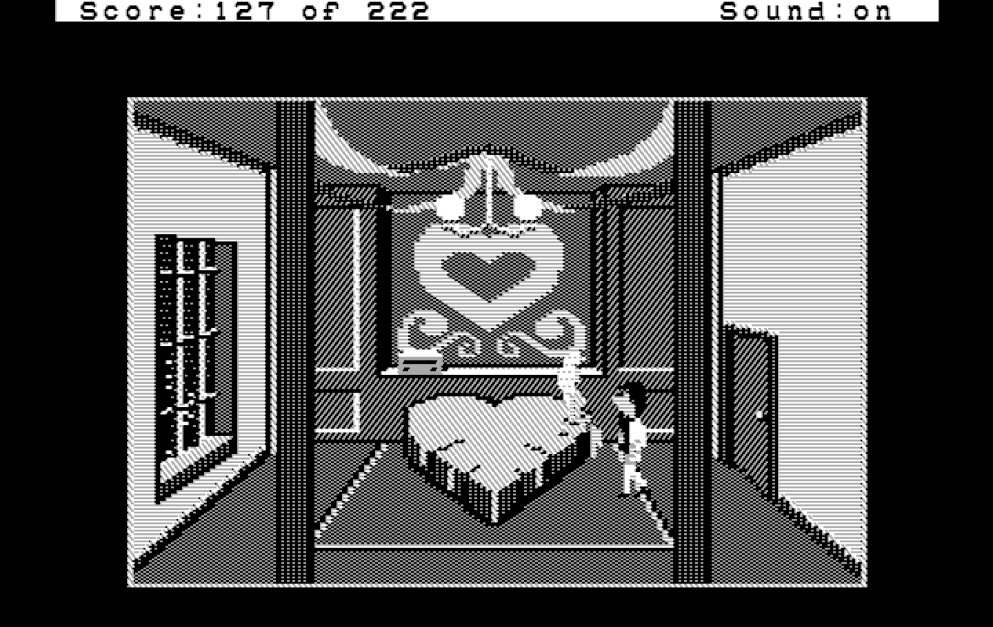 Leisure Suit Larry in the Land of the Lounge Lizards IBM PC/Compatibles Screenshot: Fawn awaits...