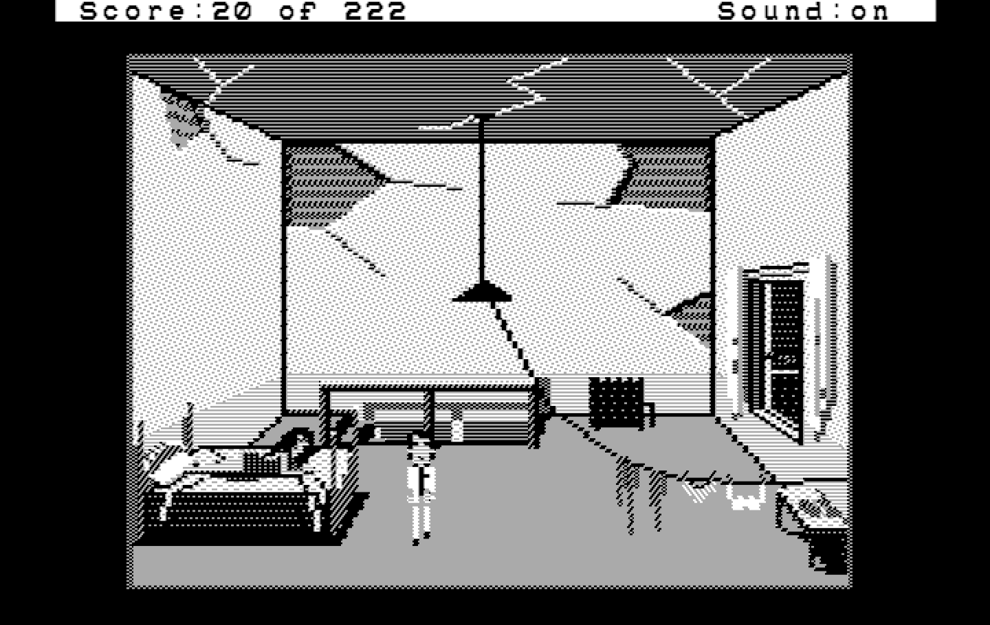 Leisure Suit Larry in the Land of the Lounge Lizards IBM PC/Compatibles Screenshot: Top floor of Lefty's Bar.