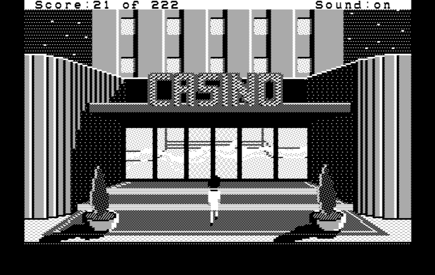 Leisure Suit Larry in the Land of the Lounge Lizards IBM PC/Compatibles Screenshot: Entering the casino...