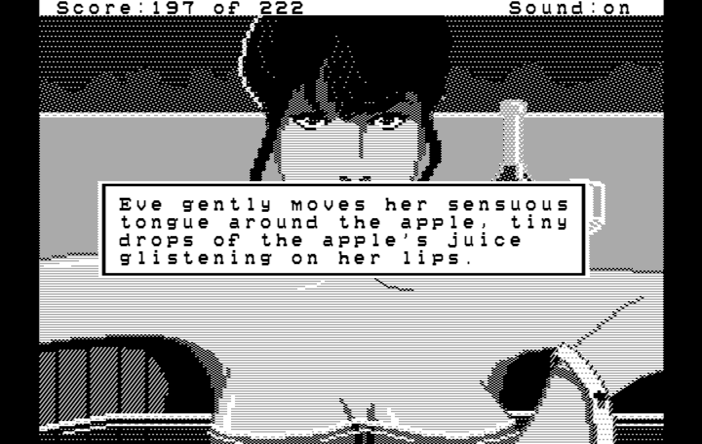 Leisure Suit Larry in the Land of the Lounge Lizards IBM PC/Compatibles Screenshot: Description during the game ending.