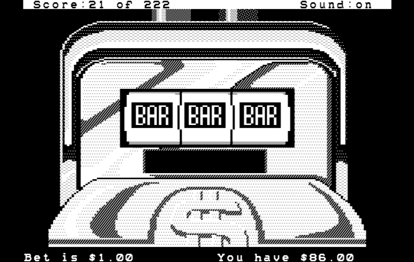 Leisure Suit Larry in the Land of the Lounge Lizards IBM PC/Compatibles Screenshot: Time for some gambling...