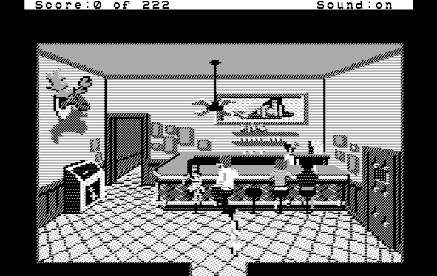 Leisure Suit Larry in the Land of the Lounge Lizards IBM PC/Compatibles Screenshot: Entering Lefty's Bar...