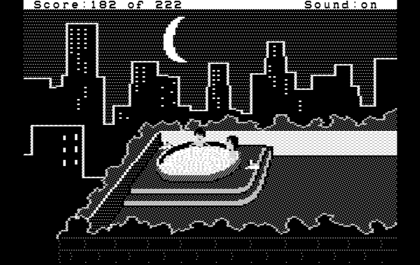 Leisure Suit Larry in the Land of the Lounge Lizards IBM PC/Compatibles Screenshot: A hot tub; who's this here?