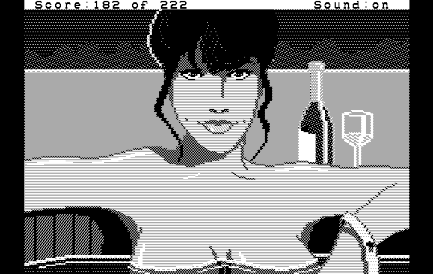 Leisure Suit Larry in the Land of the Lounge Lizards IBM PC/Compatibles Screenshot: You can turn off the bubbles.