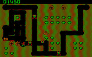 Digger for IBM PC/Compatibles - Use the money bags to crush or block opponents.