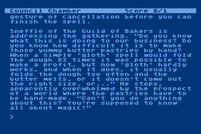 Spellbreaker Atari 8-bit Screenshot: What's this? You should know about magic!