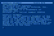 Spellbreaker for Atari 8-bit - Starting screen.