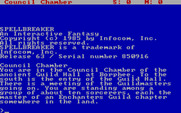 Spellbreaker for IBM PC/Compatibles - Title and starting screen.