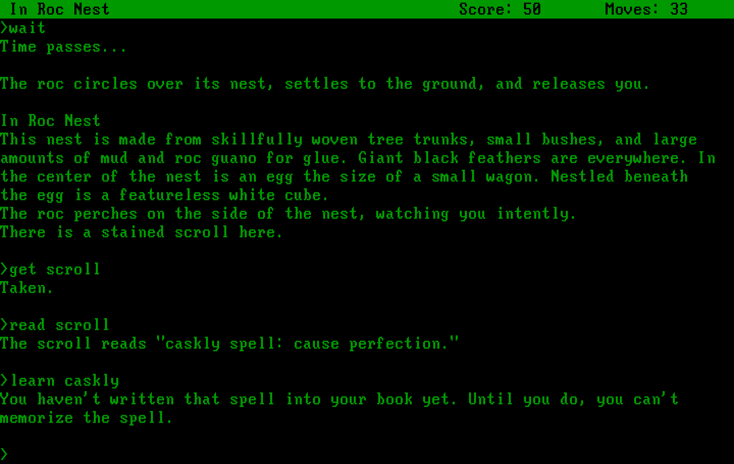 Spellbreaker IBM PC/Compatibles Screenshot: I've been captured; how will I get out of this situation?