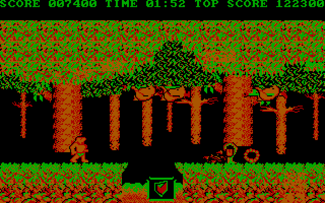 Ghosts 'N Goblins IBM PC/Compatibles Screenshot: The forrest can be a dangerous place!