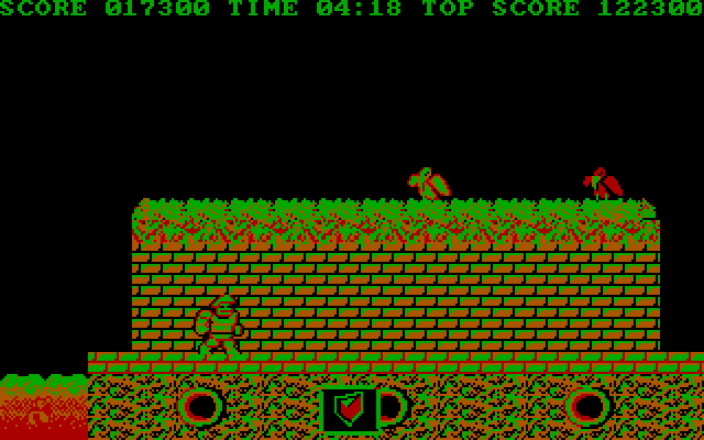 Ghosts 'N Goblins IBM PC/Compatibles Screenshot: Avoid those crows...