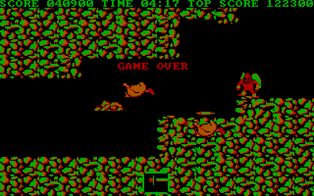Ghosts 'N Goblins IBM PC/Compatibles Screenshot: Game over...again.