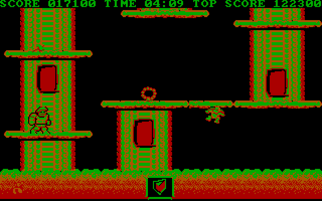 Ghosts 'N Goblins IBM PC/Compatibles Screenshot: Start of the second level.