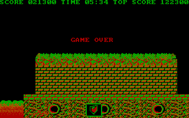 Ghosts 'N Goblins IBM PC/Compatibles Screenshot: Game over.