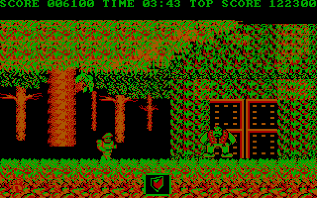 Ghosts 'N Goblins IBM PC/Compatibles Screenshot: The first end of level boss.
