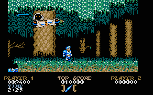 Ghosts 'N Goblins Atari ST Screenshot: Ghosts appear above!