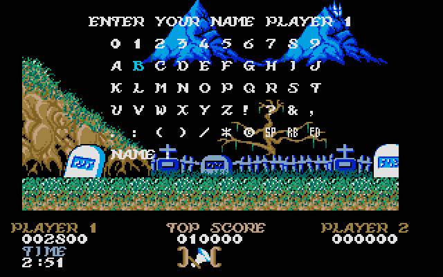 Ghosts 'N Goblins Atari ST Screenshot: A new high score!