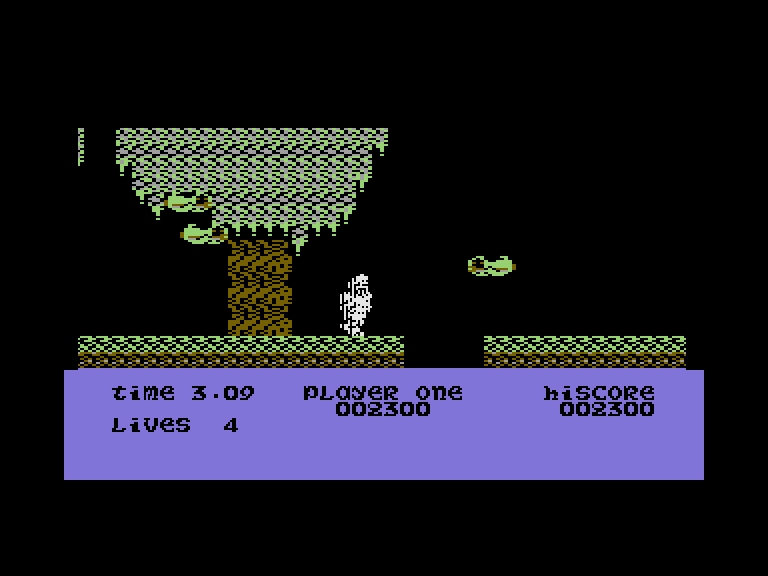 Ghosts 'N Goblins Commodore 16 & Plus/4 Screenshot: Ghosts approaching!
