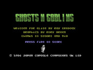 Ghosts 'N Goblins for Commodore 16 & Plus/4 - Title screen.