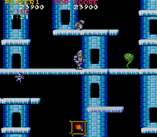 Ghosts 'N Goblins Arcade Screenshot: Various demons appear from all directions!