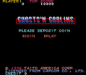 Ghosts 'N Goblins for Arcade - Title screen.