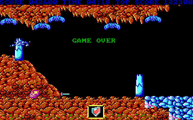 Ghosts 'N Goblins IBM PC/Compatibles Screenshot: Game over.