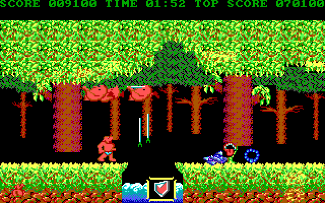 Ghosts 'N Goblins IBM PC/Compatibles Screenshot: Avoid the falling spears...