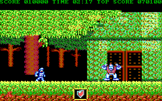 Ghosts 'N Goblins IBM PC/Compatibles Screenshot: The first end of level boss.